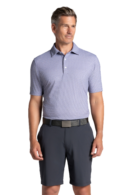 Square Spiral Print Short Sleeve Polo – 94169 (Modern Fit)